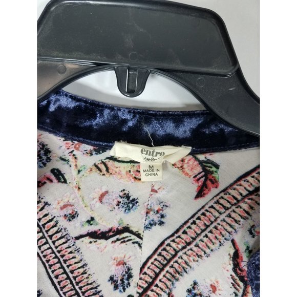 Entro Jacket Womens Size Medium blue Navy cut-out detail super soft zip up loose - Picture 6 of 14